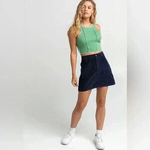 NWT Roxy Women’s Amazing Break Cotton Corduroy Blue Mini Skirt Size M”